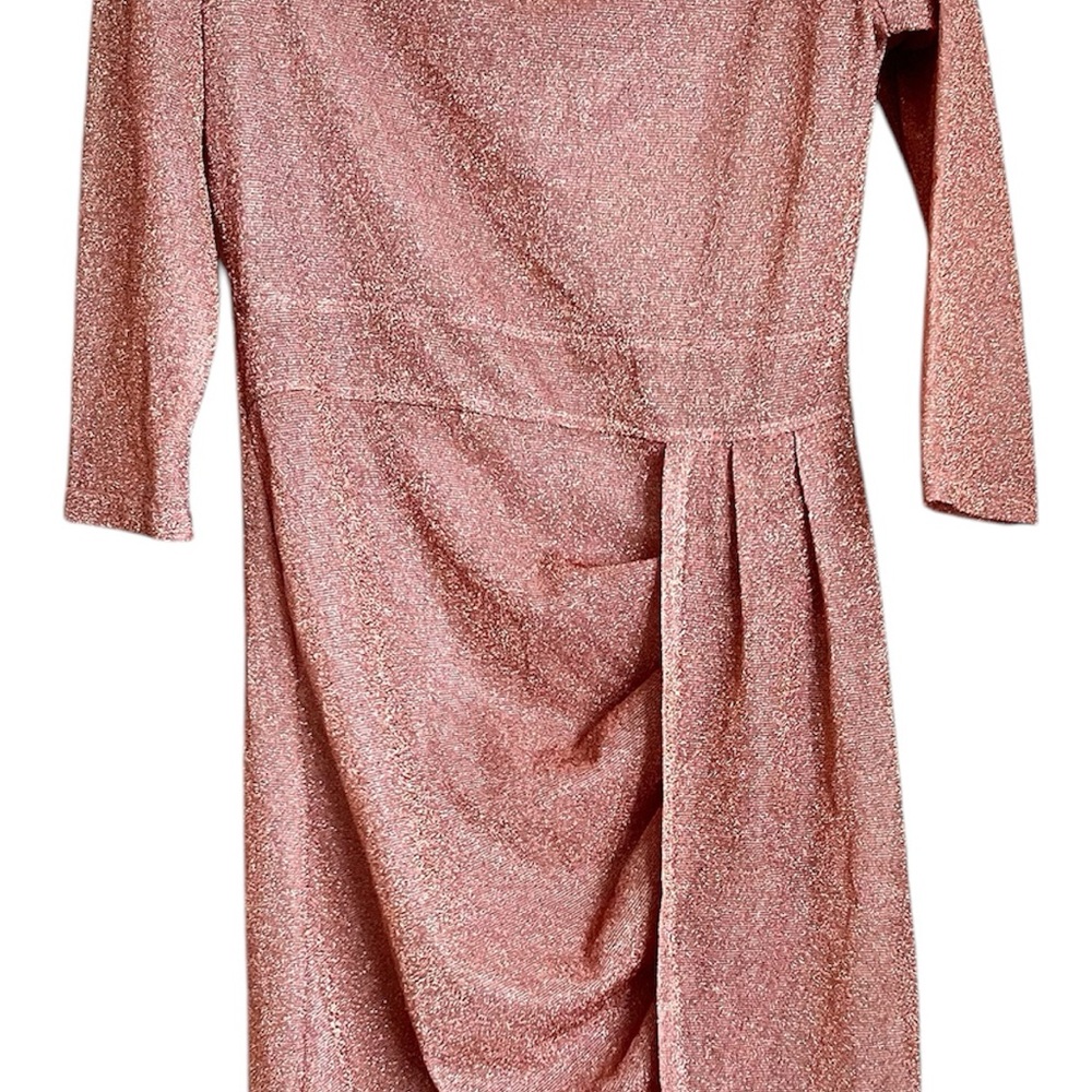 Gathered Side Sparkle Sheer Off Shoulder Dress, Coverup - Picture 7 of 8